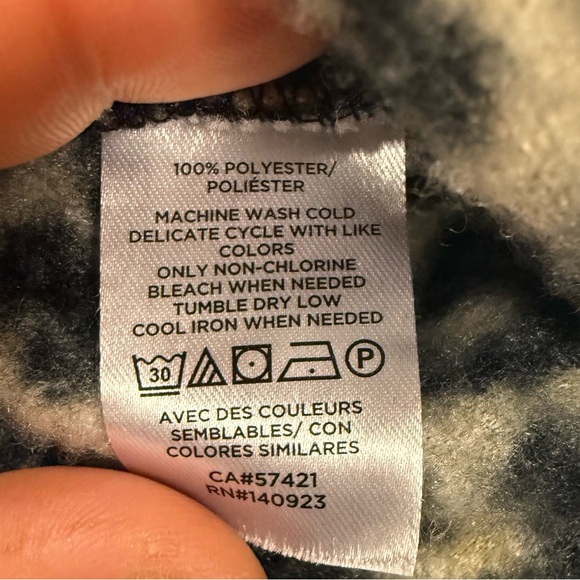 LOFT Leopard Print Sherpa Fleece Zip Sweatshirt Women’s Size Small - Picture 7 of 9